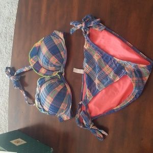 Victorias Secret padded bikini halter plaid 32C